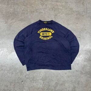 Timberland Crewneck Sweatshirt 1973 Original Spellout Navy Vintage Men XL